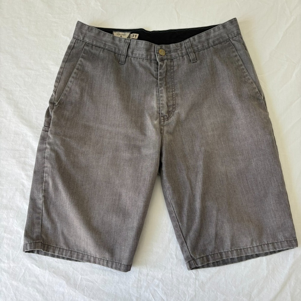 Volcom Mens Charcoal Gray Comfort Frickin Drifter Chino Walk Shorts Size 31